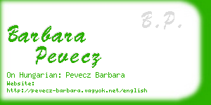 barbara pevecz business card